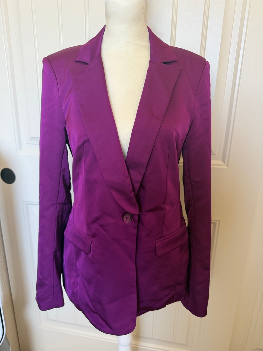 Guess Women's Purple Single-Button Blazer